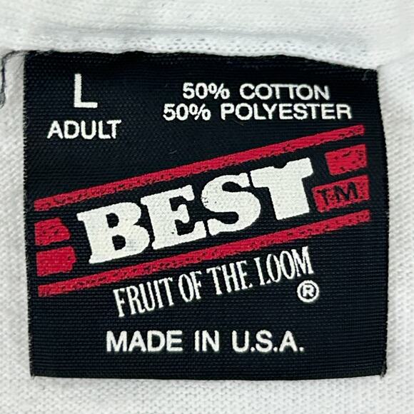 Vintage 90s Tans Etc Inc T Shirt Tanning Made in USA White Graphic Tee L Large - Picture 9 of 11